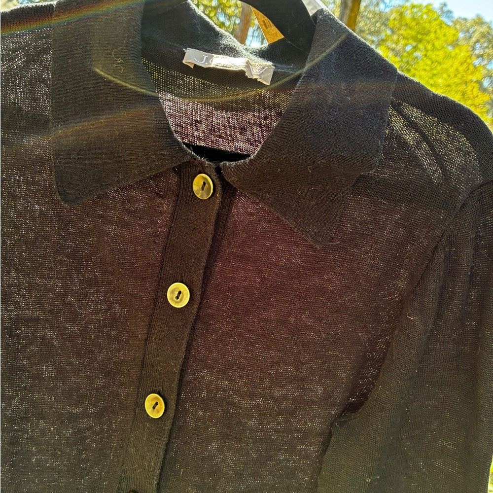 J. Crew Midnight Black Button-Up Sweater - Picture 8 of 12